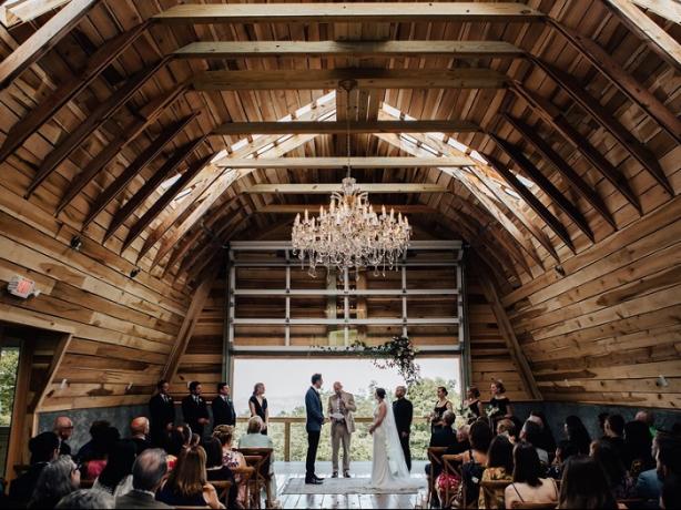 Chandelier-Cliffside-Barn-Ceremony-Caitlin-Adam