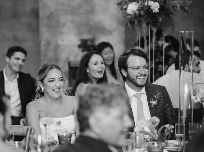 Bride-Groom-Laughing-Reception