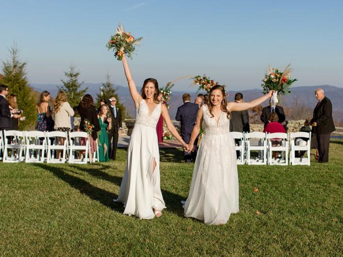 Just-Married-Walking-Down-Isle-Maggie-Victoria