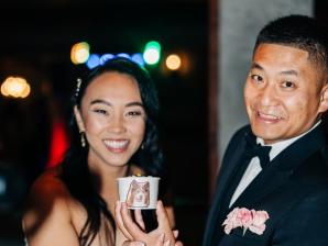 Bride-Groom-Showing-Dog-Picture