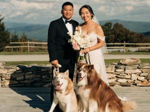 Bride-Groom-With-Their-Dogs