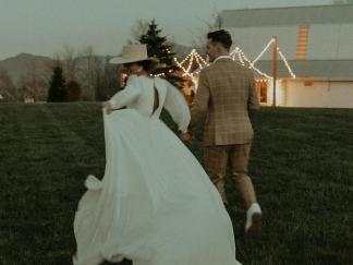 Bride-Groom-Playful-Meadow-Walk-Gallery