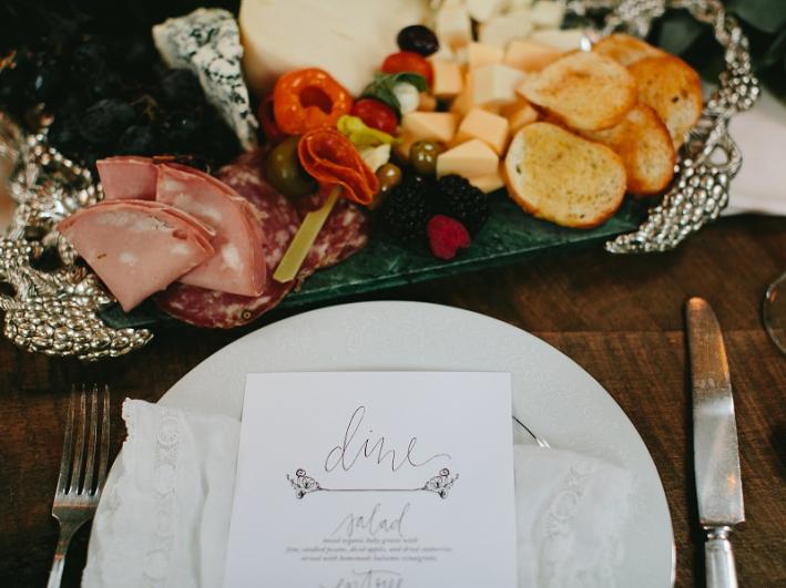 Delicious-Catered-Food-with-Place-Setting 