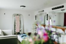 Wedding-Dress-Hanging-in-Styling-Suite-Overlook-Barn 